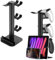 wigmoa ZB-1 - Supporto per cuffie con supporto per controller, organizer da gioco per scrivania, compatibile con Switch, Switch 2, cuffie, controller e telefoni (nero)