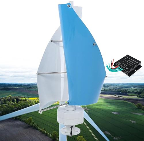 QAZXDRFG Turbina eolica Verticale da 12000 W, 2 Pale 12 V 24 V 48 V, turbina eolica Verticale con Albero a levitazione Magnetica elicoidale con regolatore