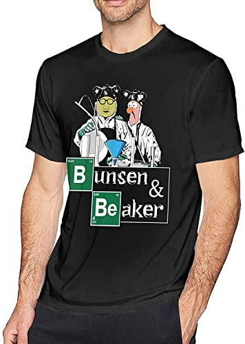 Bunsen & Beaker 2020 Vintage Men's Cotton Sport T-Shirt Black(Small)