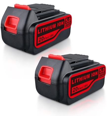 ZEERISA 18V 5,0Ah Ersatzakku 2 stück für Black+Decker LB2X4020 LBXR20 LBX20 LB20 LBX4020 LBXR2020 BL2018 BL1518 18V/20V Max Lithium-Ionen-Akku Kompatibel mit Black+Decker Werkzeug