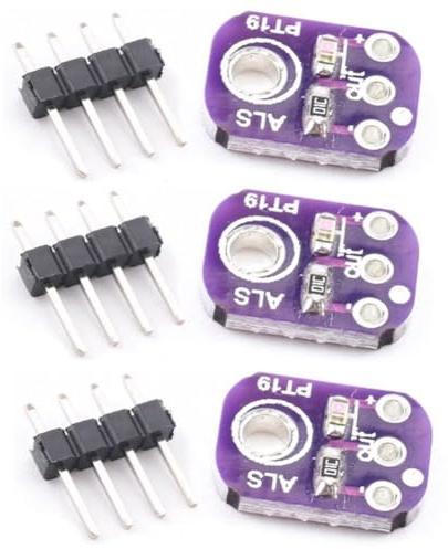 Eieenotee ALS-PT19 2.5V-5.5V Analog Light Sensor Module High Dynamic Range Breakout Board UV Detection 3PCS