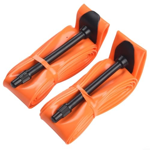 Leichter 700c Schlauch für Rennrad, 65 mm Ventil, stark und für verschiedene Reifen (2 Stück, orange)