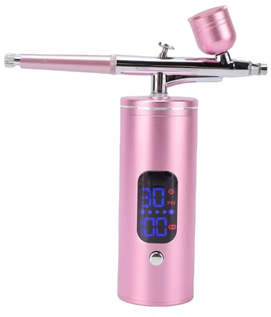 TARSHYRY Airbrush-Kit, Kompressor, Verstellbare Hand-Airbrush, 0,35 Mm Düse, Nägel, Make-up [Salonqualität] Zum Malen (Kupfer+Aluminium)