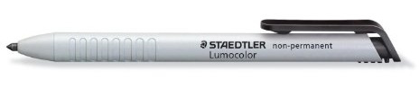 STAEDTLER Lumocolor Omnichrom 768N-9 Nicht permanenter Stift, schwarz | Non-Permanent, abwaschbar von glatten Flächen – Druckbleistift 0,7 – Art.-Nr. 768N-9