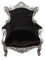 Casa Padrino Barock Sessel Al Capone Schwarz/Silber