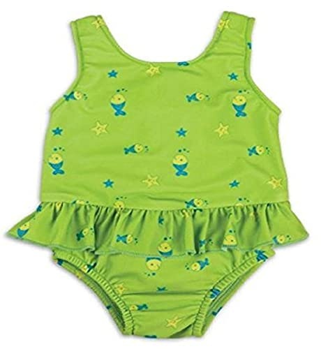 Bambinomio Baby Badeanzug mit Schwimmwindel Medium - grün