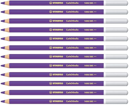 STABILO CarbOthello - Chalk-Pastel Pencil | Pack of 12 - Violet Deep