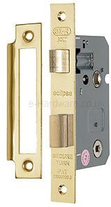 Jedo JL152EB Standard Bathroom Lock 63mm 2.5-Inch Electroplated Brass
