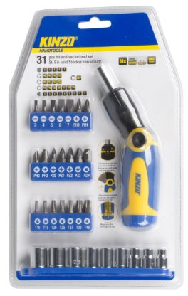 KINZO Bit und Socket Tool Set 31 Stück, 54201