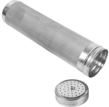 Bier Dry Trichterfilter, 300 Mikron Filter Edelstahl Mesh Cornelius Fass für Zuhause Bier Brauen Wasserkocher (7,1 x 30 cm)