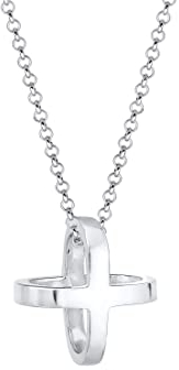Elli Halskette Damen Kreuz Symbol 3D in 925 Sterling Silber