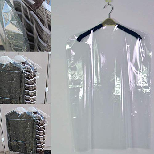 Uk Store 247 Clear 54inch Long Ideal for trousers Skirt Short dress 100 Gauge Dry Cleaning Laundrette Polythylene Garment Clothes Cover Protector Bags (10)