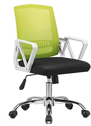 Bseack Sedia per Computer Executive Office Chair Bow Piedi Computer Desk Sedia con Supporto Lombare ergonomico Gaming Chair Un Pezzo bracciolo for Office Sala Riunioni (Color : Green)
