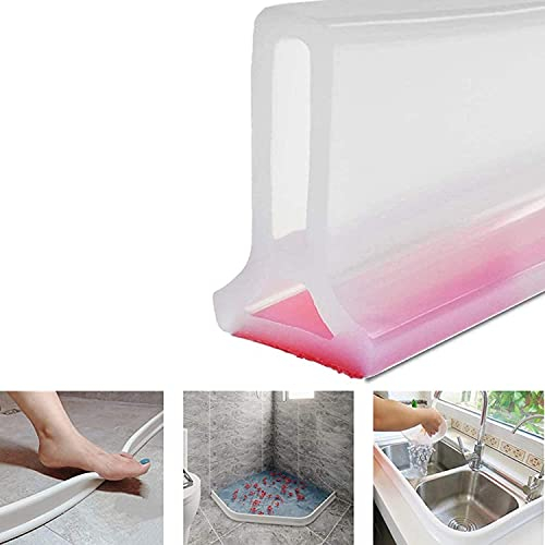 Duschdichtung Duschkabinen Dichtung,Faltbar Silikon-Dichtung flexibel, für Feuchtraum, Dusche, Badezimmer Wasserrückhaltestreifen (220 cm/86.6 in,Transparent)