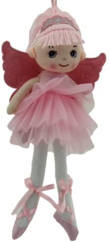 Sweety Toys, Engel, Puppe 13272 Stoffpuppe Ballerina Fee Plüschtier Prinzessin 30 cm rosa mit Krone