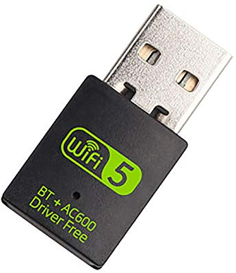 ZVO USB Bluetooth Dongle, Mini Wireless WiFi WLAN Adapter für PC Internet 600 Mbit/s mit Dual Band 2.4GHz / 5.8GHz, kabellose Bluetooth Netzwerkkarte Receiver für Laptop Desktop Windows 7/8/8.1/10