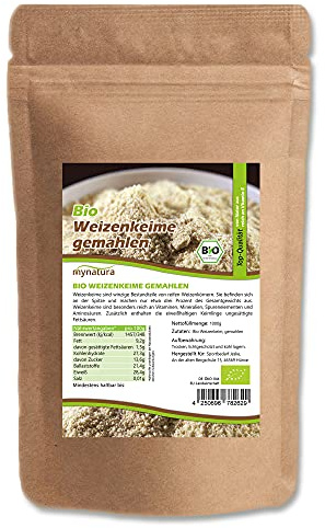 Mynatura Bio Weizenkeime stabilisiert gemahlen I Weizen Keime I Getreide I Weizenkorn I Im wiederverschließbaren Beutel (2000g)