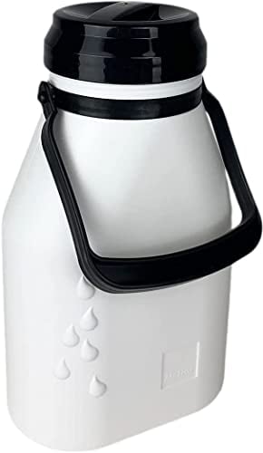 Jarra de leche de plástico de 2 litros con cierre de rosca denso, botella de leche a prueba de fugas y para todos los alimentos líquidos, apta para lavavajillas, color blanco