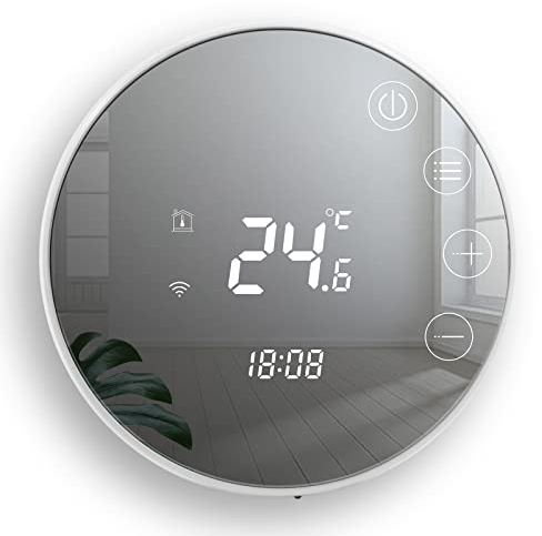 Beok Smart fußbodenheizung Thermostat, Programmierbare WiFi Thermostate für unterFußboden Elektrische Heizungen Ausrüstung,Kompatibel mit Tuya Smart Life/Google Home/Alexa Echo,TGR86WIFI-EP