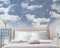 MUMUWUSG Fototapete 3D Effekt Wandgemälde Weiß Himmel Wolken Mond Wandbild Tapete Modern Vlies Riesiges Bild Wohnzimmer Schlafzimmer Jugendzimmer Wanddekoration 460X280Cm