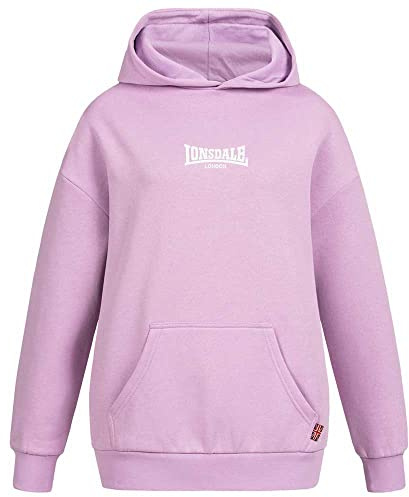Lonsdale Women's KILMOTE Hooded Sweatshirt, Lilac/White, M