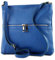 modamoda de T144 Damen Leder Umhängetasche Schultertasche Messenger bag handmade in Italy, Farbe:Blau2021