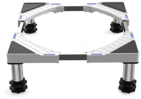 DEWEL Waschmaschine Untergestell Verstellbare Bärenlast 300KG,Waschmaschine Sockel für Trockner Kühlschrank,Gefrierschrank,Waschmaschinen Podest Breite 45-65cm,Höhe 18–22cm,Weiß