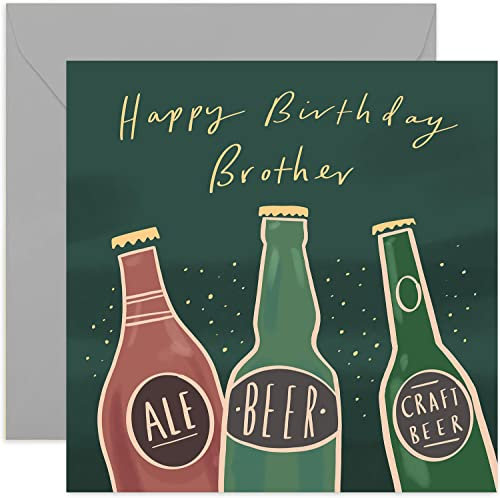 Old English Co. Geburtstagskarte für Männer, Motiv Bier und Ale Bruder, mit Umschlag