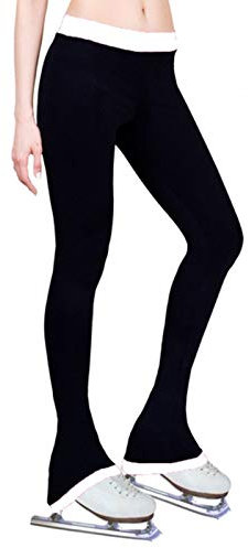 Eiskunstlaufhose Eiskunstlauf-Trainingsanzüge plus Samthose, Eiskunstlauf-Leggings für Frauen, Mädchen Trainingskleidung Strumpfhosen (Farbe: Weiß, Größe: 140 cm)