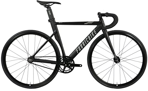 FabricBike AERO - Fixed Gear Fahrrad, Single Speed Fixie Starre Nabe, Aluminium Rahmen und Carbon-Gabel, Räder 28, 5 Farben, 3 Größen, 7.95 kg (Größe M) (Matte Black & Graphito, L-58cm)