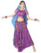 OTMYIGO 5 teiliges Set Bollywood Kostüm Set Frauen Indisches Tanzkleid Sari Bauchtanz Outfit Performance Kleidung Chiffon Kleid,Lila,XXL