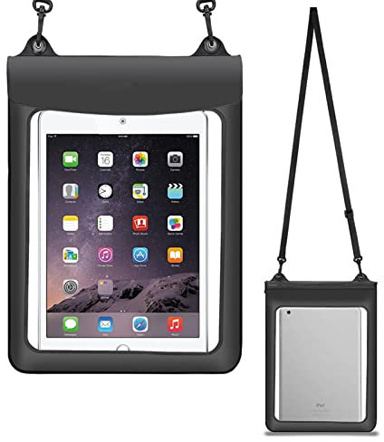 Waterproof Tablet Case Dry Bag Pouch for Samsung Galaxy Tab A8 10.5 A7 10.4 S6 Lite 10.4 S8 11 iPad 9.7 10.2 iPad Air 10.9, for Xiaomi Pad 5 11’’, for CHUWI Hi10 X, for Lenovo Chromebook Duet (Black)