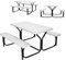 GYMAX Bierzeltgarnitur 3-teilig Gartenmöbel-Set 2 Bierbänke & Biertisch Picknicktisch Gartentisch Sitzgarnitur Gartengarnitur Camping 150 x 137 x 72 cm (Weiß)