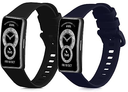 kwmobile 2X Sportarmband kompatibel mit Huawei Band 10/9 / 8 Armband - Fitnesstracker Band Set aus TPU Silikon