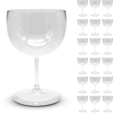 DOJA Barcelona | Ballon Transparent | 680 ml | Pack 12 | Verre Gin Tonic | 180,5x121x2 mm | Polycarbonate Dur | Réutilisable | Verre à Cocktail