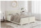 MEBLINI Boxspringbett mit Bettkasten - Gepolstert Doppelbett mit Matratze und Topper - Polsterbett mit Stauraum - Bett mit Kopfteil - Stauraumbett - ALBA - 180x200 - H3B/Creme Samt