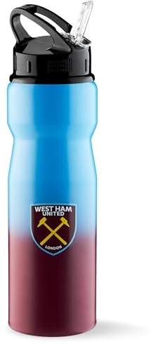 West Ham United F.C. Water Bottle with Straw Metal Water Bottle Football Sports Work Gym - West Ham Gifts for Men
