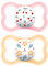 MAM Air Succhietto 16+ Mesi (Set da 2), Ciuccio MAM 16-36 mesi per pelli sensibili e delicate, Kit da 2 accessori neonato con tettarella in caucciù naturale e porta ciuccio sterilizzatore, Rosa/Crema