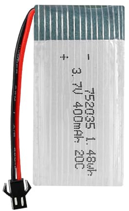 Lithium Polymer Akku 3.7V 400mAh 752035 20C Wiederaufladbarer Lipo Akku Lithium Ion Akku mit SM-2P Stecker für RC Drohne Flugzeug Zubehörteil