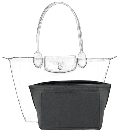 D.DUO Geldbörsen-Organizer, Faltbarer Taschen-Organizer, Kompatibel Mit Le Pliage (Grau, M)