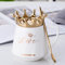 Arawat Tazza d'Amore Con Coperchio Tazza Bianca Dolce Con Corona Tazza Di Caffè Regalo 350 Ml Tazza Di Tè In Ceramica Regalo Di Compleanno Per Le Donne Ragazze Mamma Fidanzata