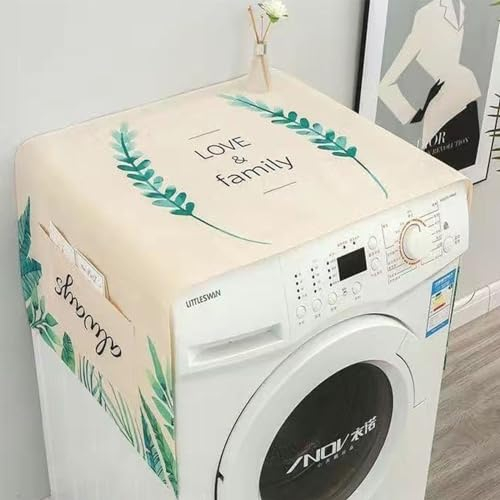 Washing Machine dust-Proof mat Fabric Waterproof and Oil-Proof Fully Automatic Drum Double-Open Refrigerator dust Cover Microwave Oven Cover C,70cm* 170cm