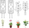Singwow 4 Pack Indoor Plant Supports, Small Plant Trellis for Climbing Plants Potted Houseplants 40cm (2x2 Pack)