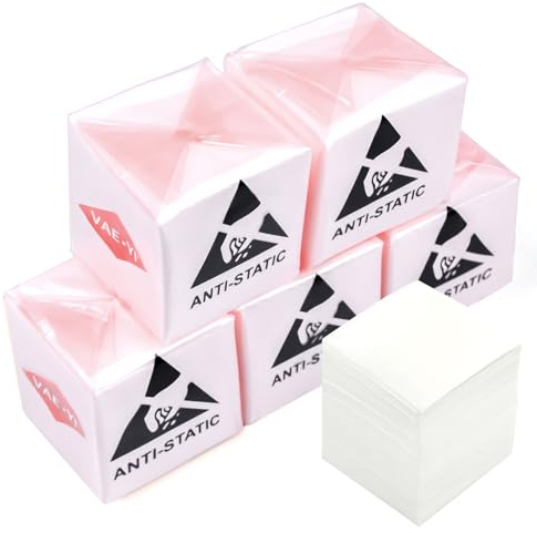Elfcam® - Lot de 750 Papiers 40 * 40mm de Nettoyage de la Fibre Optique, pour La Décontamination de La Fibre Nue Avant L'épissurage, et Les Extrémités de Connecteurs de Fibre Optiques