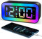 RISVOWO Smart Digitaler Wecker für Kinder, Wecker Digital Mit RGB Licht, 7 Farben Time/Doppelalarm/Snooze/8 Farben Licht Wecker/USB Ladeanschluss,12/24h, Helligkeit Regelbar Wecker