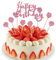 7pcs Décoration Gâteau aux Fraises, Décoration Gâteau Fraises Paillettes Thème Fraise Une Décoration de Gâteau pour Décoration de Gâteau Baby Shower Fête d'Anniversaire Photo Prop (Rose)