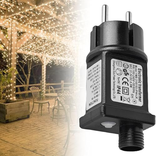 Fuente de alimentación LED de 31 V, adaptador de corriente con función de memoria y temporizador, controlador de transformador LED de 8 modos, enchufe IP44, adaptador de repuesto de 6 W