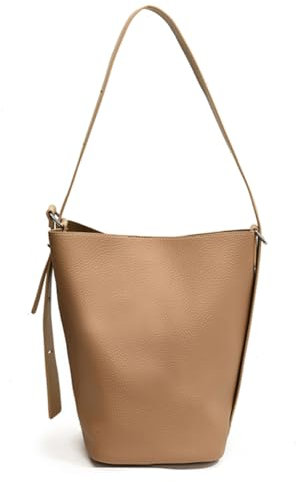CRGANGZY Beuteltasche for Damen, verstellbarer Riemen, Umhängetasche, veganes Leder mit Innentasche, Handtasche, Hobo-Tasche for Arbeit, Reisen (Khaki)