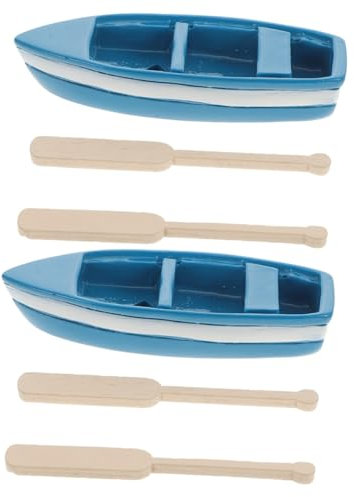 WOONEKY 2 Stücke Harz Boot Modell Landschaft Dekoration Simulation Prop Mini Modell Spielzeug Home Decor Artikel
