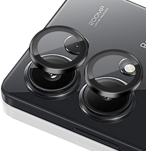 Teenrpov 1 Piezas Protector de Cámara para Xiaomi Redmi Note 13 Pro 4G, Cristal Vidrio Templado Protector de Lente de Cámara para Redmi Note 13 Pro 4G, 3D Vidrio Templado Anti Rasguños (Negro)